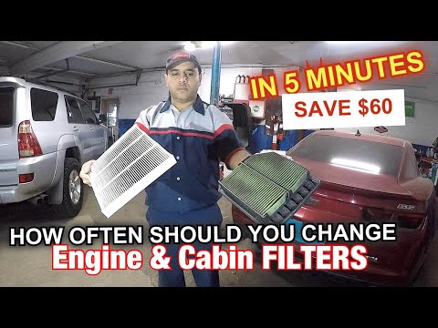 How often you should replace cabin and engine air filters, why and the cost of replacing yourself